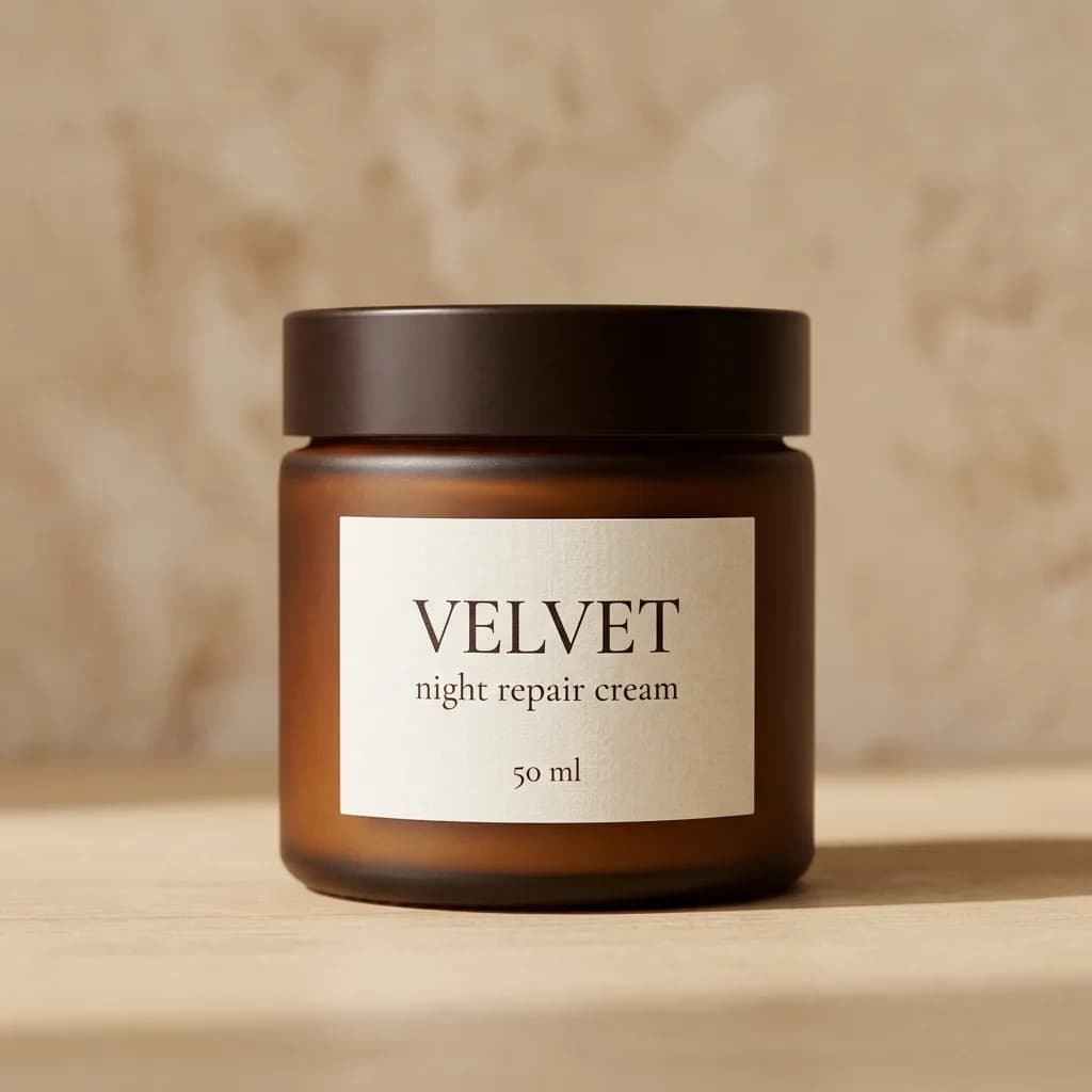 Grok Imagine 2.0 example: product shot of a cosmetics jar with a readable printed label and studio lighting