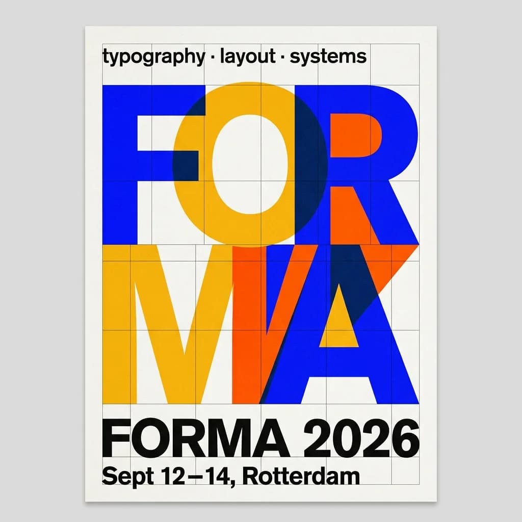 Grok Imagine 2.0 example: concert poster with sharp layered typography and correctly spelled headline text
