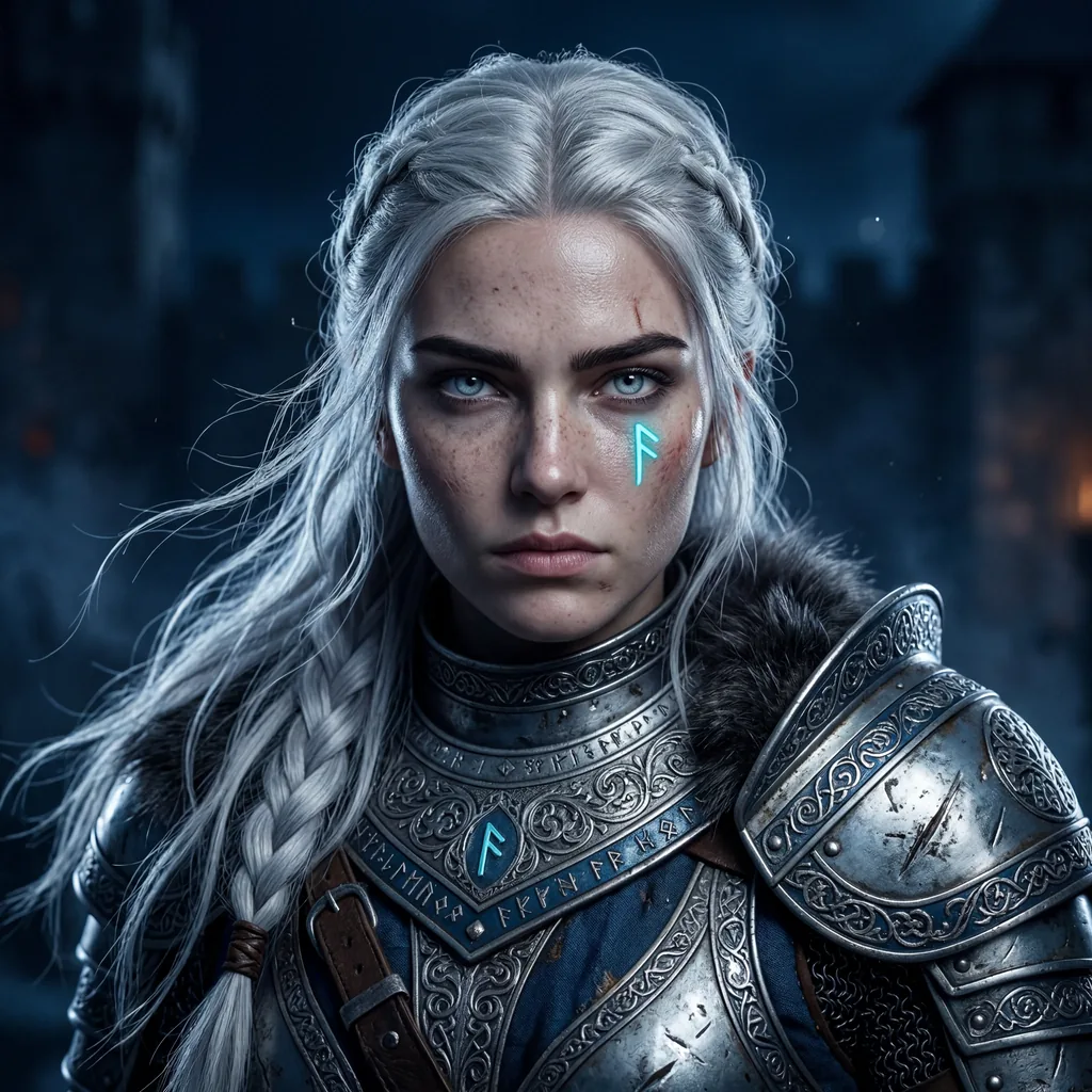 AI-generated female warrior in detailed fantasy armor — Nano Banana 2 example