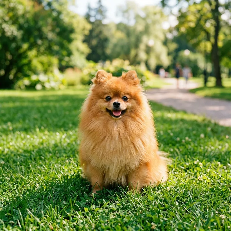 Originalfoto eines Hundes auf einer Rasenfläche